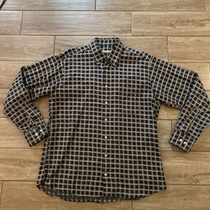 Burberry London Dress Long Sleeve Shirt Size Large Check Button Up
